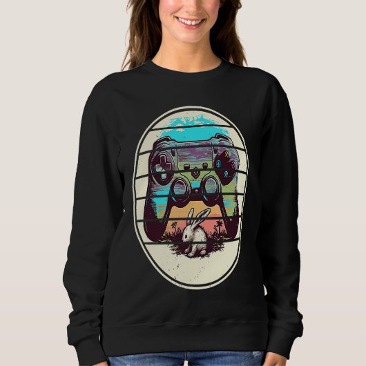 Video Game Easter Bunny Gaming Controller Gamer Bo Sweatshirt (Vorderseite)