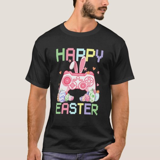 Video Game Easter Bunny Gaming Controller Gamer Bo T-Shirt (Vorderseite)