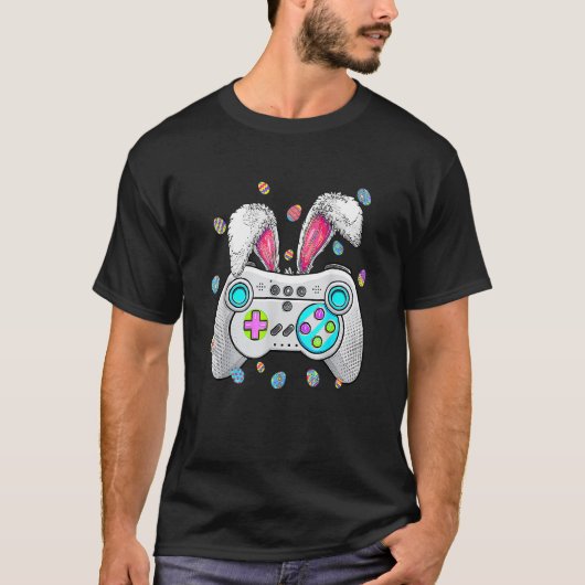 Video Game Easter Bunny Gaming Controller Gamer Bo T-Shirt (Vorderseite)