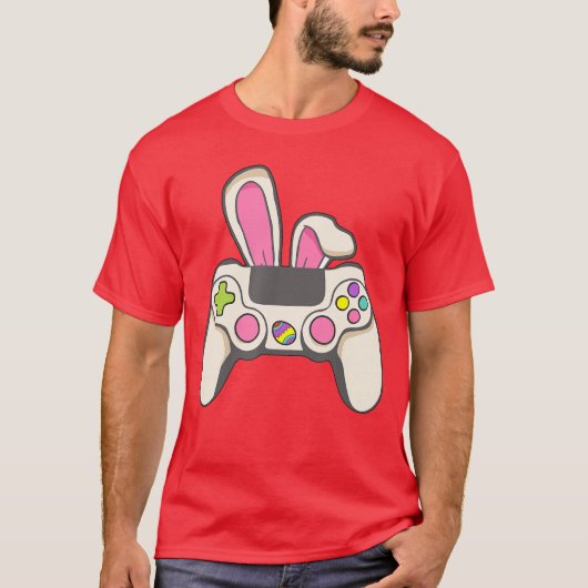 Video Game Easter Bunny Gaming Controller Gamer Bo T-Shirt (Vorderseite)