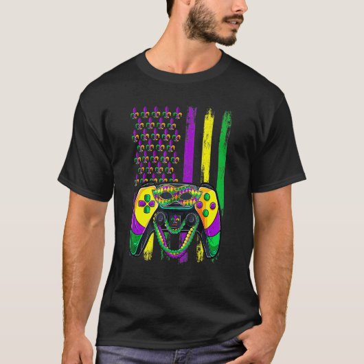 Video Game Flag Beads Kids Mardi Gras Shirts, Game T-Shirt (Vorderseite)