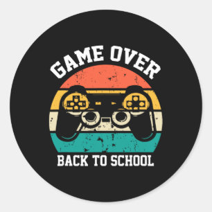 Video-Game-Game über Lehrer-Schüler an die Schule Runder Aufkleber