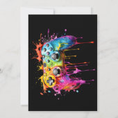 Video Game Gamer Boy Geburtstagsparty Einladung (Rückseite)