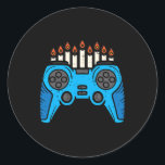 Video Game Gamer Hanukkah Chanukah Men Boy Jugend  Runder Aufkleber<br><div class="desc">Video Game Gamer Hanukkah Chanukah Men Boy Jugend Kinder 1</div>