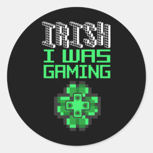 Video Game Gaming St Patricks Day Gamer T Shirts F Runder Aufkleber