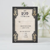 Video Game Geek Black Wedding RSVP Karte (Stehend Vorderseite)