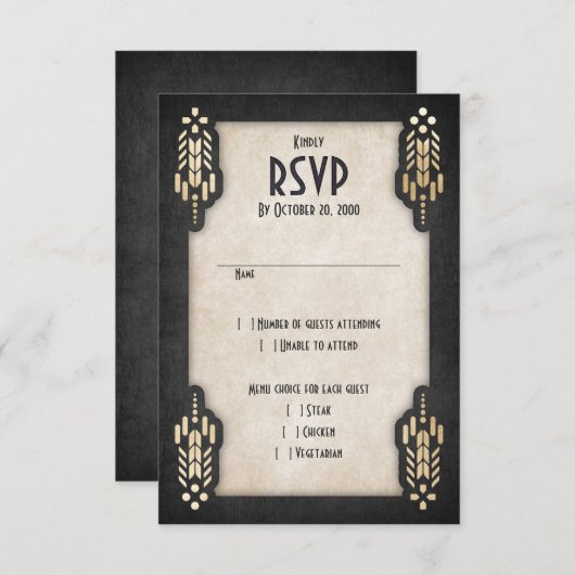 Video Game Geek Black Wedding RSVP Karte (Vorne/Hinten)