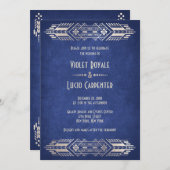 Video Game Geek Blue Wedding Einladung (Vorne/Hinten)