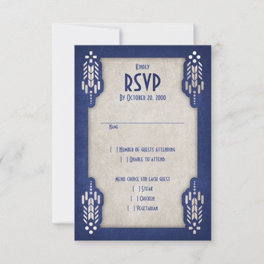 Video Game Geek Blue Wedding RSVP Karte (Vorderseite)