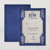 Video Game Geek Blue Wedding RSVP Karte (Vorne/Hinten)