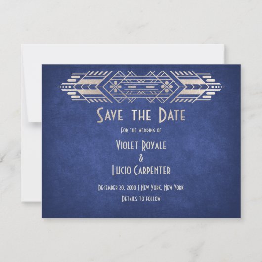 Video Game Geek Blue Wedding Save The Date (Vorderseite)