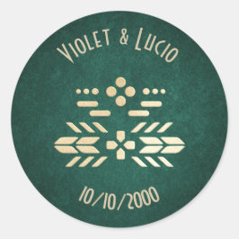 Video Game Geek Green Wedding Runder Aufkleber