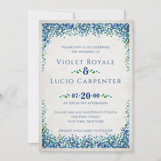 Video Game Geek Wedding Einladung (Vorderseite)
