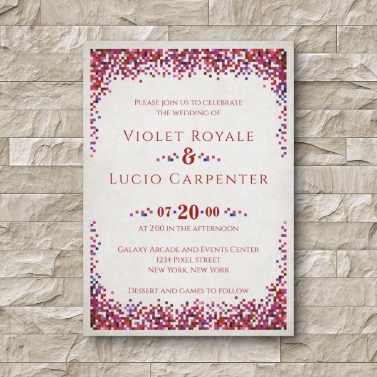 Video Game Geek Wedding Einladung