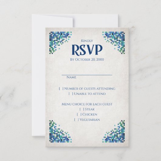 Video Game Geek Wedding RSVP Karte (Vorderseite)