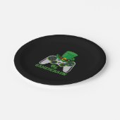 Video Game Leprechaun Boys St Patricks Day Gamer Pappteller (Schrägansicht)
