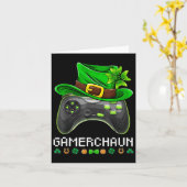 Video Game Leprechaun St Patricks Day Gamer Kinder Karte (Gelbe Blume)
