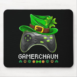 Video Game Leprechaun St Patricks Day Gamer Kinder Mousepad