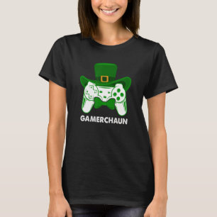 Video Game Leprechaun St Patricks Day Gamer Kinder T-Shirt