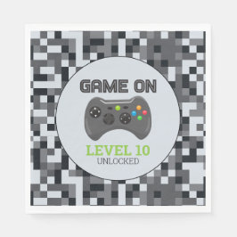 Video Game Level Up Controller Birthday Party Serviette