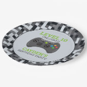 Video-Game-Level-Up-Controller Geburtstagsparty-Pa Pappteller (Schrägansicht)