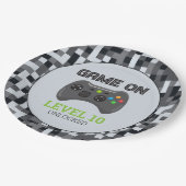Video-Game-Level-Up-Controller Geburtstagsparty-Pa Pappteller (Schrägansicht)