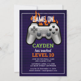 Video Game Level Up Gamer - Einladung zum Geburtst