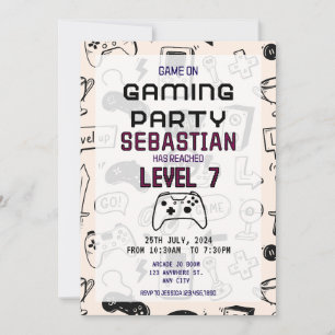 Video Game Level Up Gamer - Einladung zum Geburtst