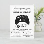 Video Game Level Up Gamer - Einladung zum Geburtst (Stehend Vorderseite)
