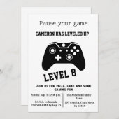 Video Game Level Up Gamer - Einladung zum Geburtst (Vorne/Hinten)