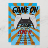 Video Game Level Up Gamer - Einladung zum Geburtst (Vorne/Hinten)