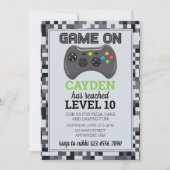 Video Game Level Up Gamer - Einladung zum Geburtst (Vorderseite)