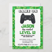 Video Game Level Up Gamer Geburtstag Einladung (Vorderseite)