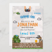 Video Game Level up Geburtstagseinladungen Einladung (Vorne/Hinten)