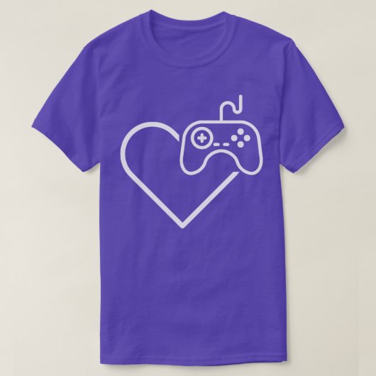 Video Game Lover Herz mit Game Controller T-Shirt (Design vorne)