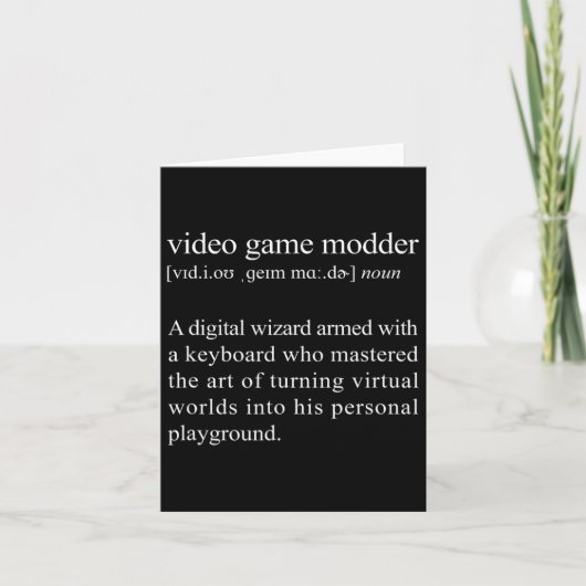 Video Game Modder Definition - Videospiel-Modding Karte (Vorderseite)