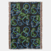 Video Game Neon Blue & Green Muster Decke (Vorderseite Vertikal)