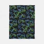 Video Game Neon Blue & Green Muster Fleecedecke (Vorderseite)