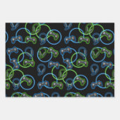 Video Game Neon Blue & Green Muster Geschenkpapier Set (Vorderseite 2)