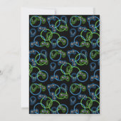 Video Game Neon Blue & Green Muster Monogram Dankeskarte (Rückseite)