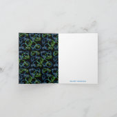 Video Game Neon Blue & Green Muster Monogram Dankeskarte (Innenseite)