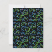 Video Game Neon Blue & Green Muster Monogram Mitteilungskarte (Rückseite)