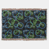 Video Game Neon Blue & Green Pattern Decke (Vorderseite)