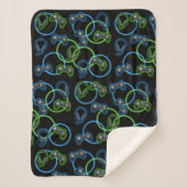 Video Game Neon Blue & Green Pattern  Sherpadecke (Vorderseite)