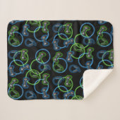 Video Game Neon Blue & Green Pattern  Sherpadecke (Vorderseite (Horizontal))