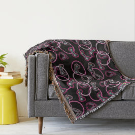 Video Game Neon Pink Girls Muster Decke