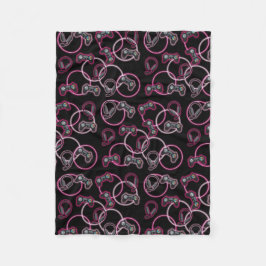 Video Game Neon Pink Girls Muster Fleecedecke