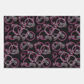 Video Game Neon Pink Girls Muster Geschenkpapier Set (Vorderseite)