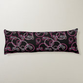 Video Game Neon Pink Girls Muster Seitenschläferkissen (Rückseite)