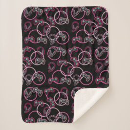 Video Game Neon Pink Girls Muster Sherpadecke